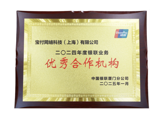 宝付支付荣获2024年度银联业务“优秀合作机构”(图1)